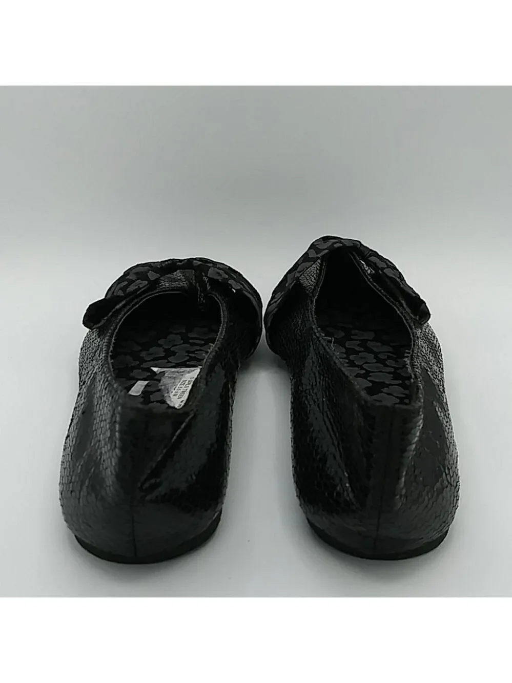 COCO Jumbo Black Snake Skin Pointed Toe Flat Shoe